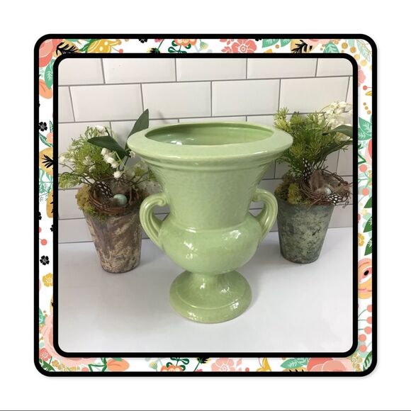 Mccoy Other - Vintage Light Green Double Handle Vase